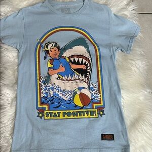 Stay Positive Graphic Tee - Light Blue